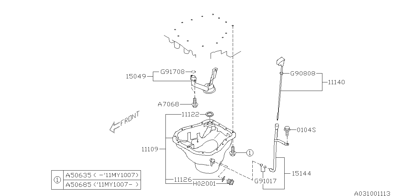 Diagram OIL PAN for your 2009 Subaru WRX   