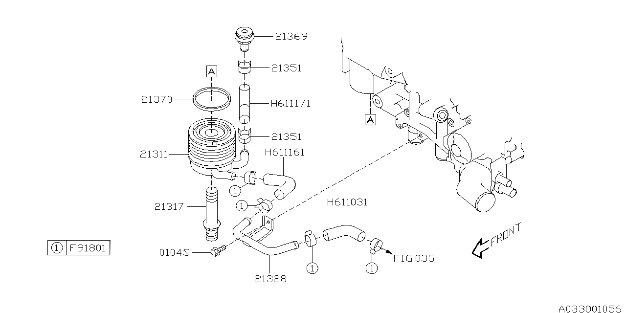 Diagram OIL COOLER (ENGINE) for your 2010 Subaru WRX   