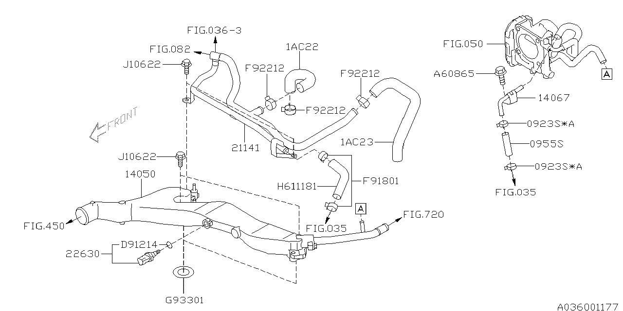 Diagram WATER PIPE (1) for your 2014 Subaru Impreza  Premium Wagon 