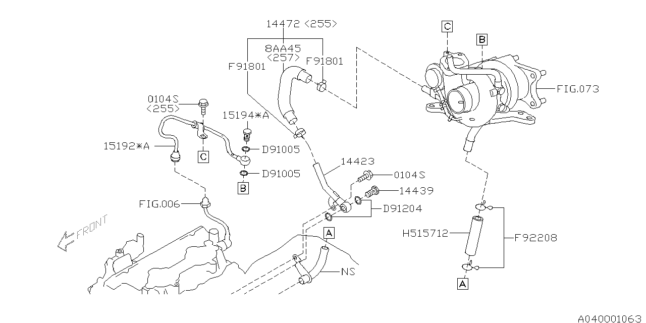 Diagram TURBO CHARGER for your Subaru WRX  