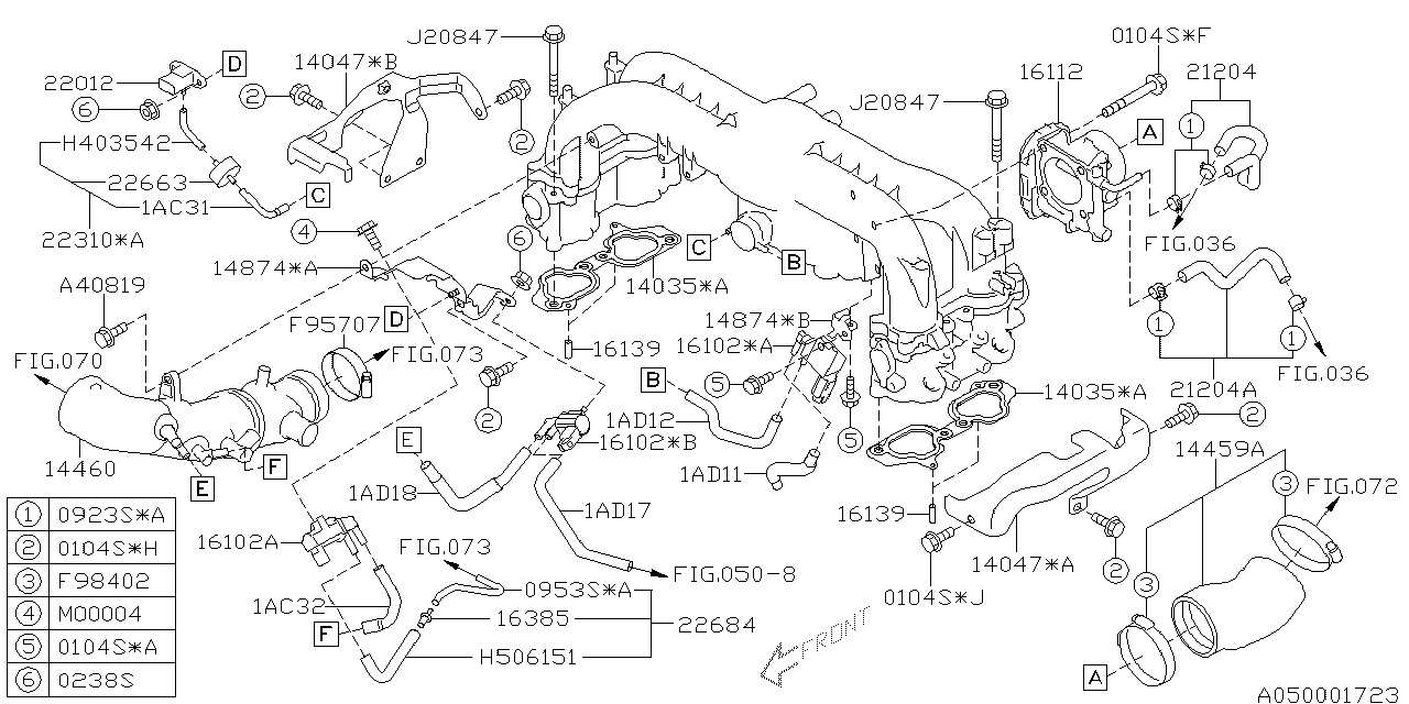 Diagram INTAKE MANIFOLD for your 2023 Subaru Outback   