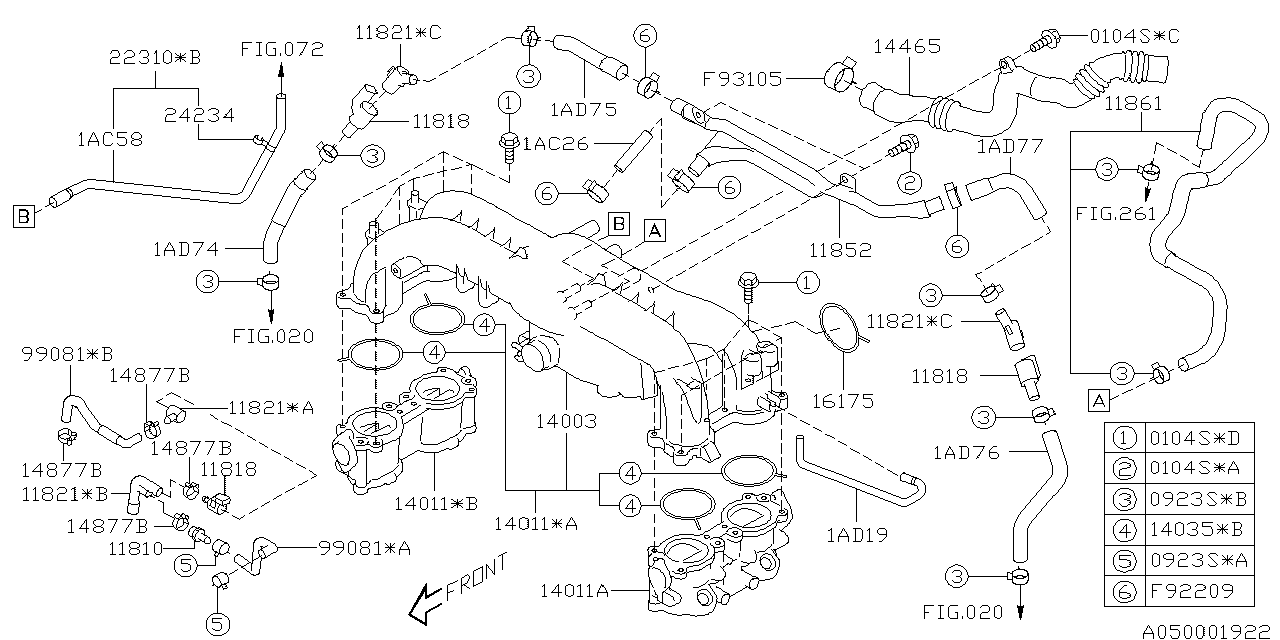 Diagram INTAKE MANIFOLD for your 1997 Subaru Impreza   