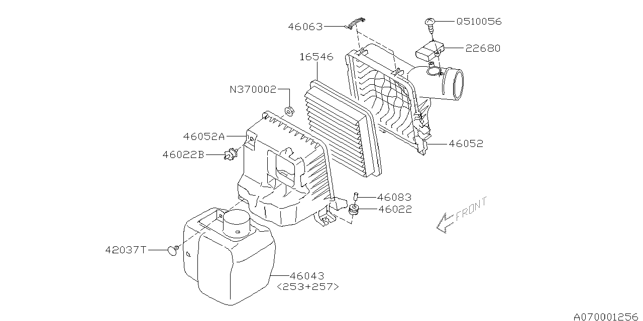 Diagram AIR CLEANER & ELEMENT for your 2010 Subaru WRX   