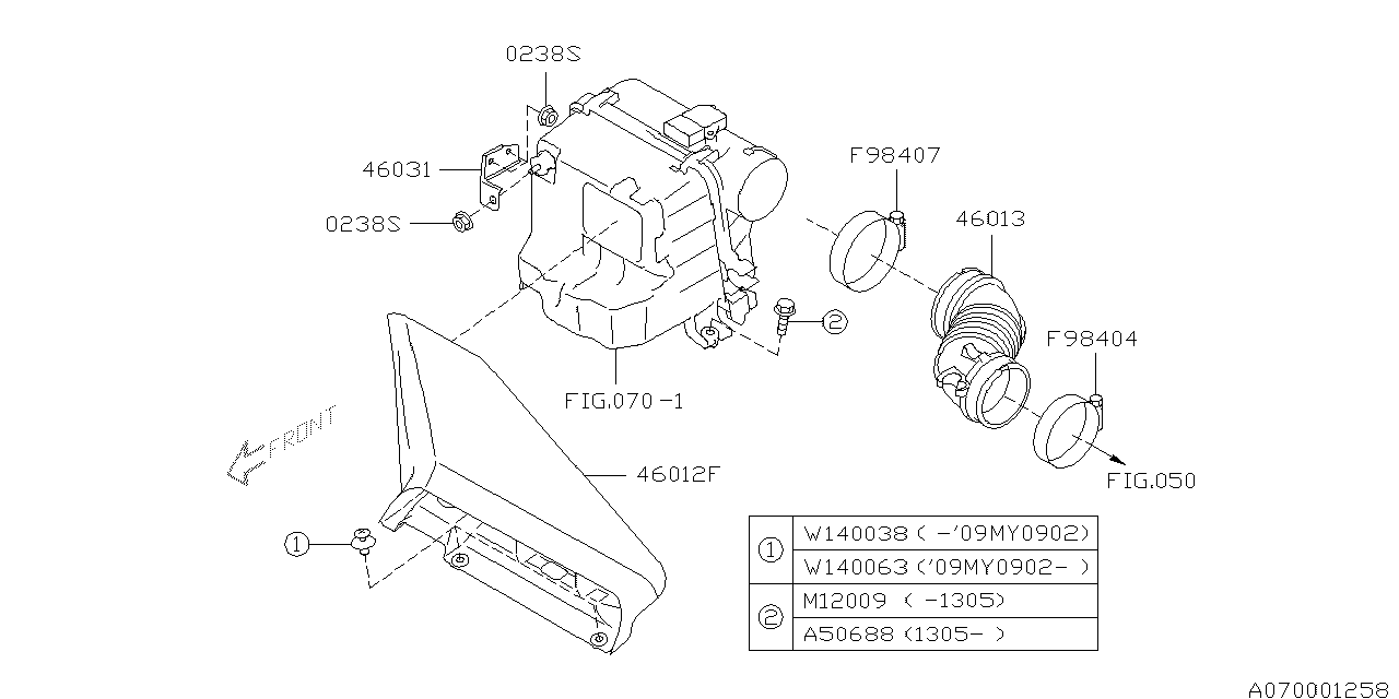 AIR CLEANER & ELEMENT Diagram