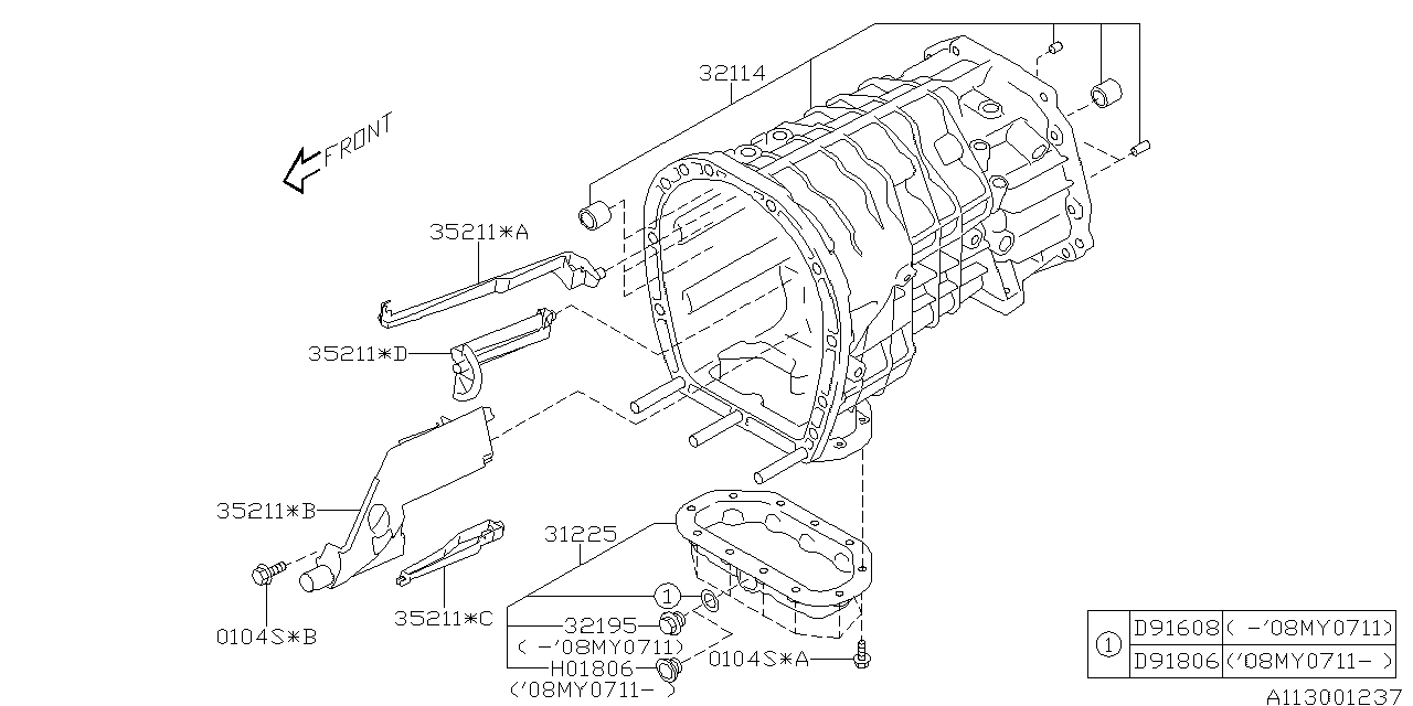 Diagram MT, TRANSMISSION CASE for your 2013 Subaru STI  Sport SEDAN 