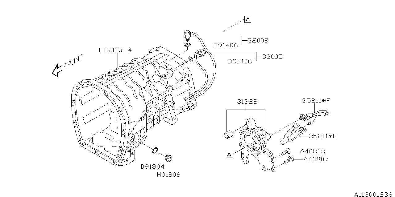 Diagram MT, TRANSMISSION CASE for your 1998 Subaru Legacy   