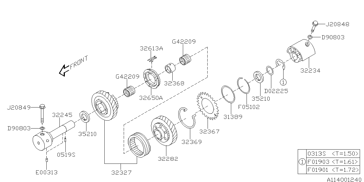 Diagram MT, MAIN SHAFT for your 2020 Subaru Impreza   