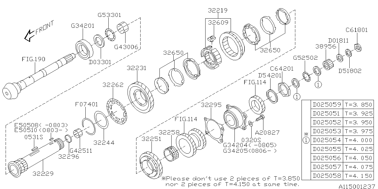 Diagram MT, DRIVE PINION SHAFT for your 2022 Subaru Impreza  SPORT w/EyeSight SEDAN 