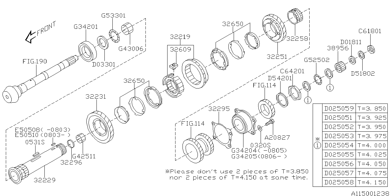 Diagram MT, DRIVE PINION SHAFT for your 2010 Subaru Forester 2.5L 4AT X 