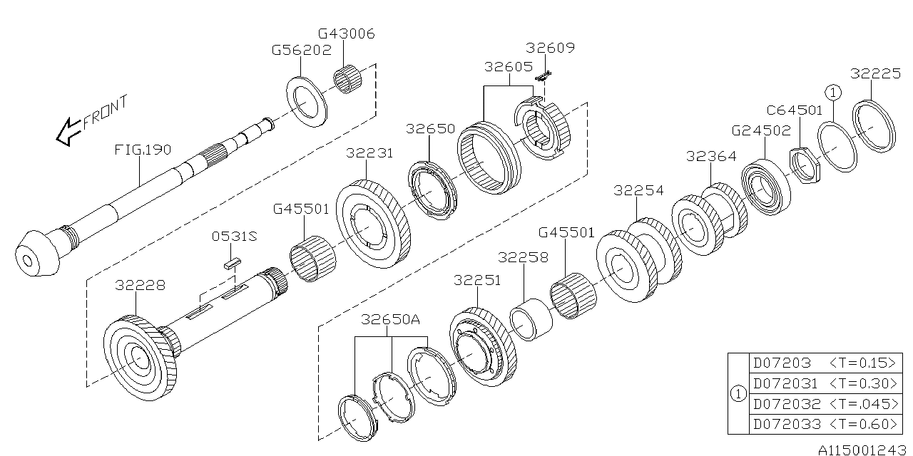 Diagram MT, DRIVE PINION SHAFT for your 2011 Subaru STI   