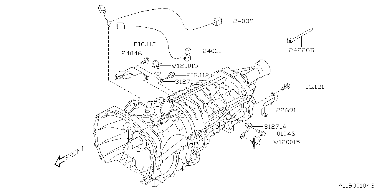 Diagram MT, TRANSMISSION HARNESS for your 2008 Subaru STI   