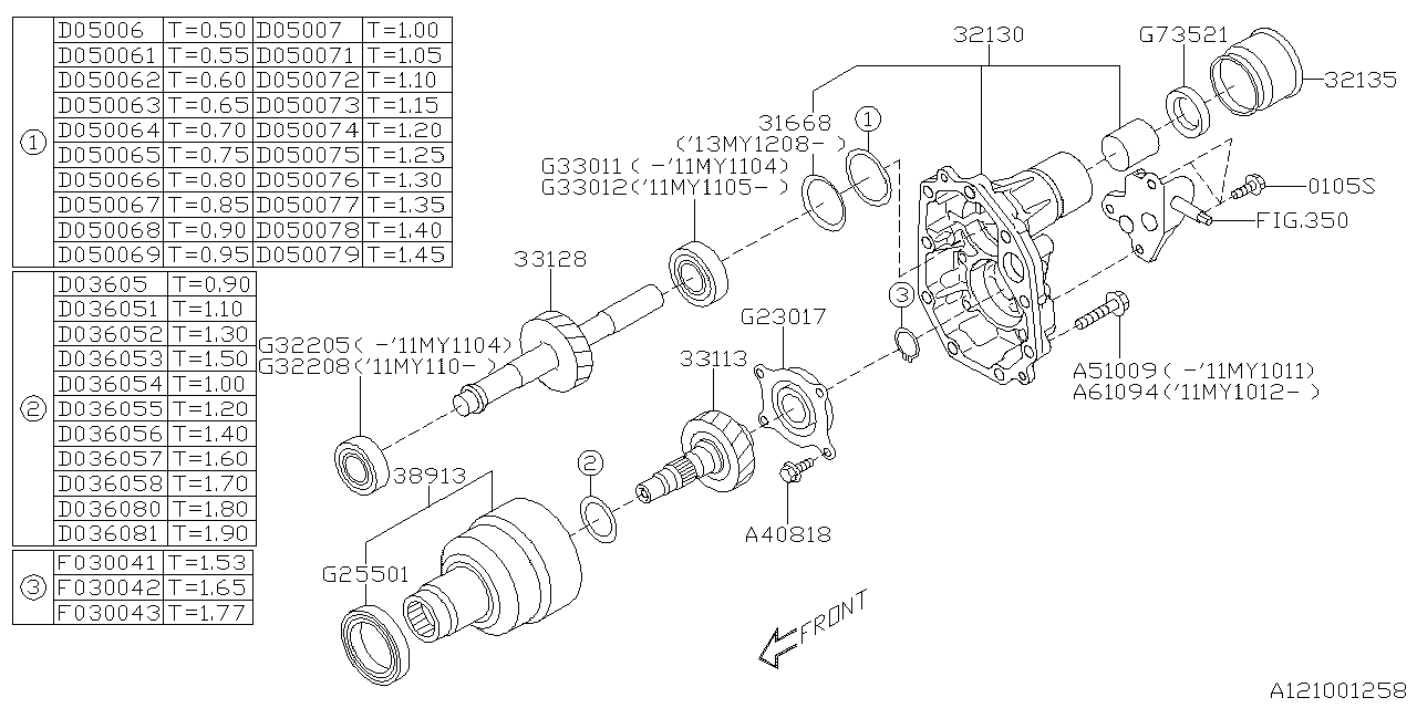 Diagram MT, TRANSFER & EXTENSION for your 2012 Subaru Impreza 2.0L CVT Limited Wagon 