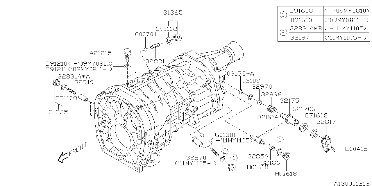 Diagram MT, SHIFTER FORK & SHIFTER RAIL for your Subaru STI 2.5L TURBO 6MT WAGON