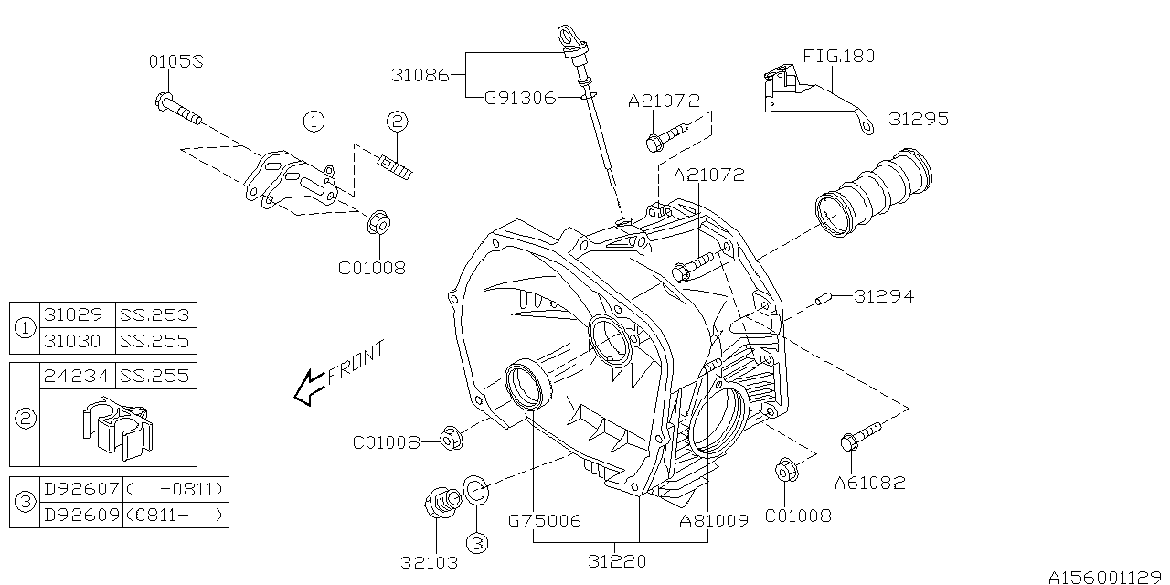 Diagram AT, TORQUE CONVERTER & CONVERTER CASE for your 2009 Subaru Impreza  Sedan 