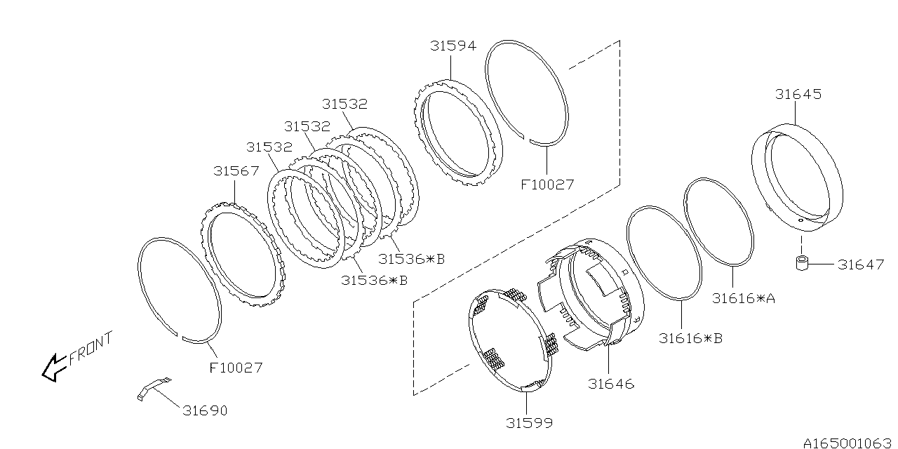 Diagram AT, BAND BRAKE for your 2008 Subaru WRX  SEDAN 