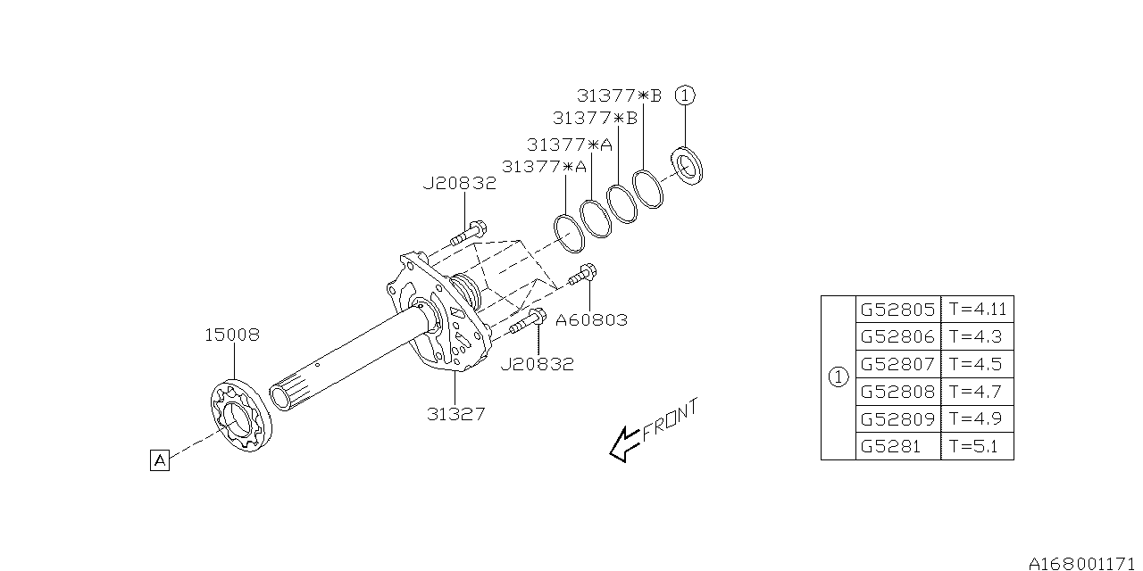 Diagram AT,OIL PUMP for your 1996 Subaru Legacy  GT Wagon 