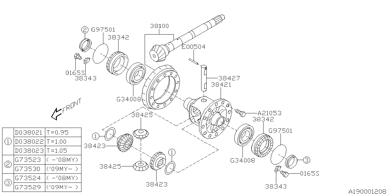 Diagram DIFFERENTIAL (TRANSMISSION) for your 2014 Subaru WRX 2.5L TURBO 5MT 4WD WAGON 