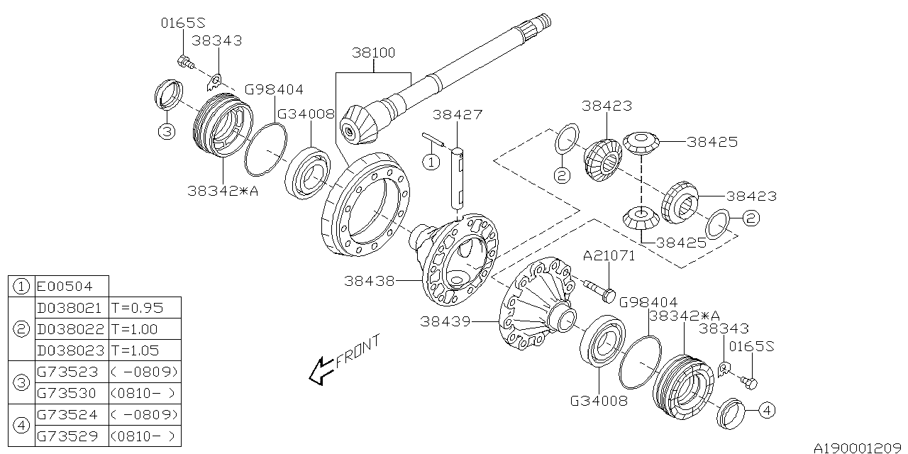 Diagram DIFFERENTIAL (TRANSMISSION) for your 2014 Subaru WRX 2.5L TURBO 5MT 4WD WAGON 