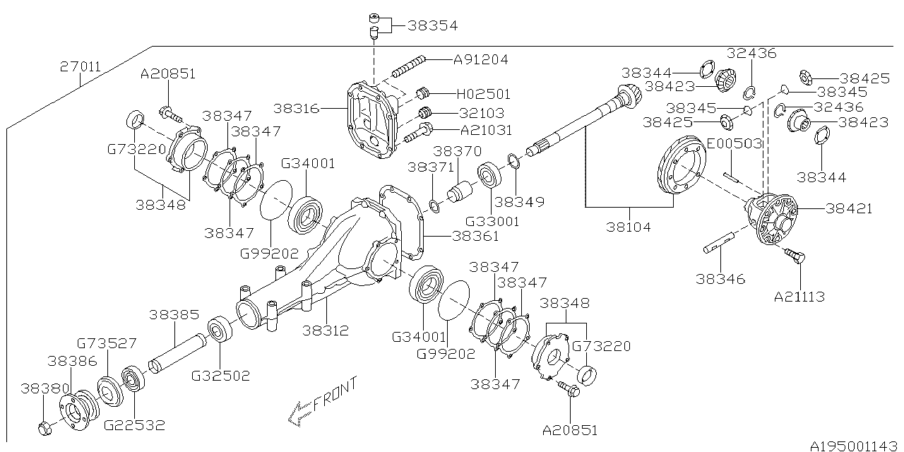 Diagram DIFFERENTIAL (INDIVIDUAL) for your 2008 Subaru Impreza   