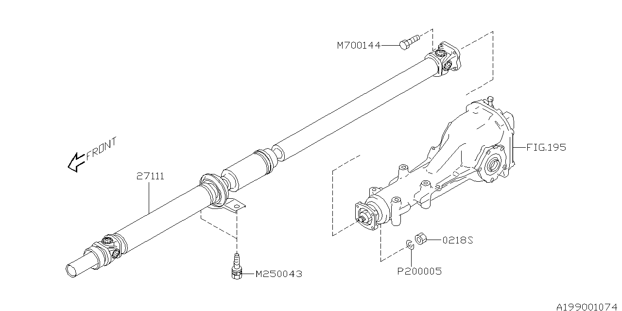 Diagram PROPELLER SHAFT for your 2021 Subaru STI  Base 