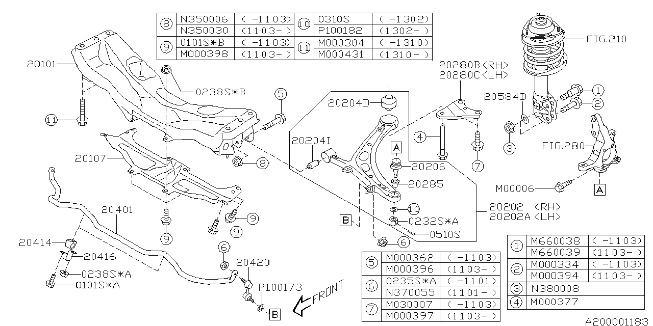 Diagram FRONT SUSPENSION for your 2013 Subaru STI   