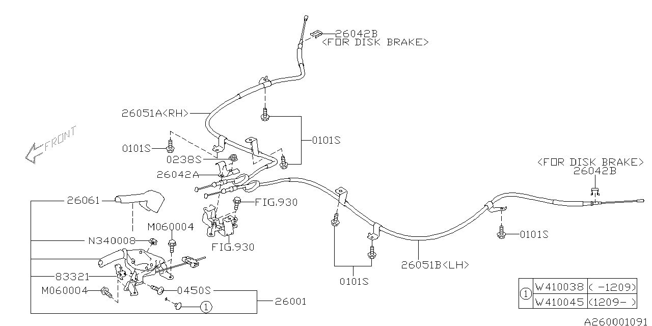 Diagram PARKING BRAKE SYSTEM for your 2010 Subaru Legacy  GT Premium Sedan 