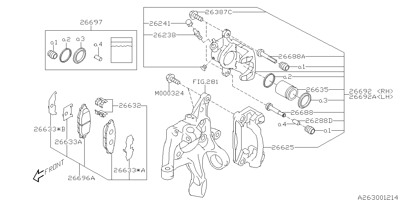 Diagram REAR BRAKE for your 2009 Subaru STI   