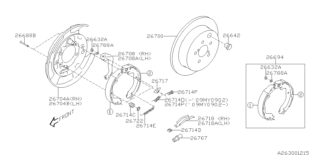 Diagram REAR BRAKE for your 2008 Subaru Impreza   