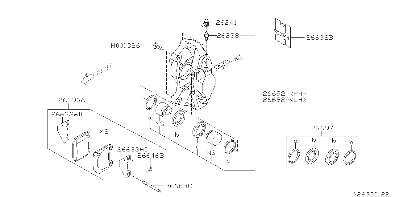 Diagram REAR BRAKE for your Subaru WRX  