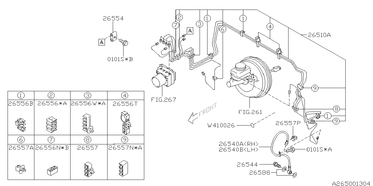 Diagram BRAKE PIPING for your Subaru WRX  SS WAGON