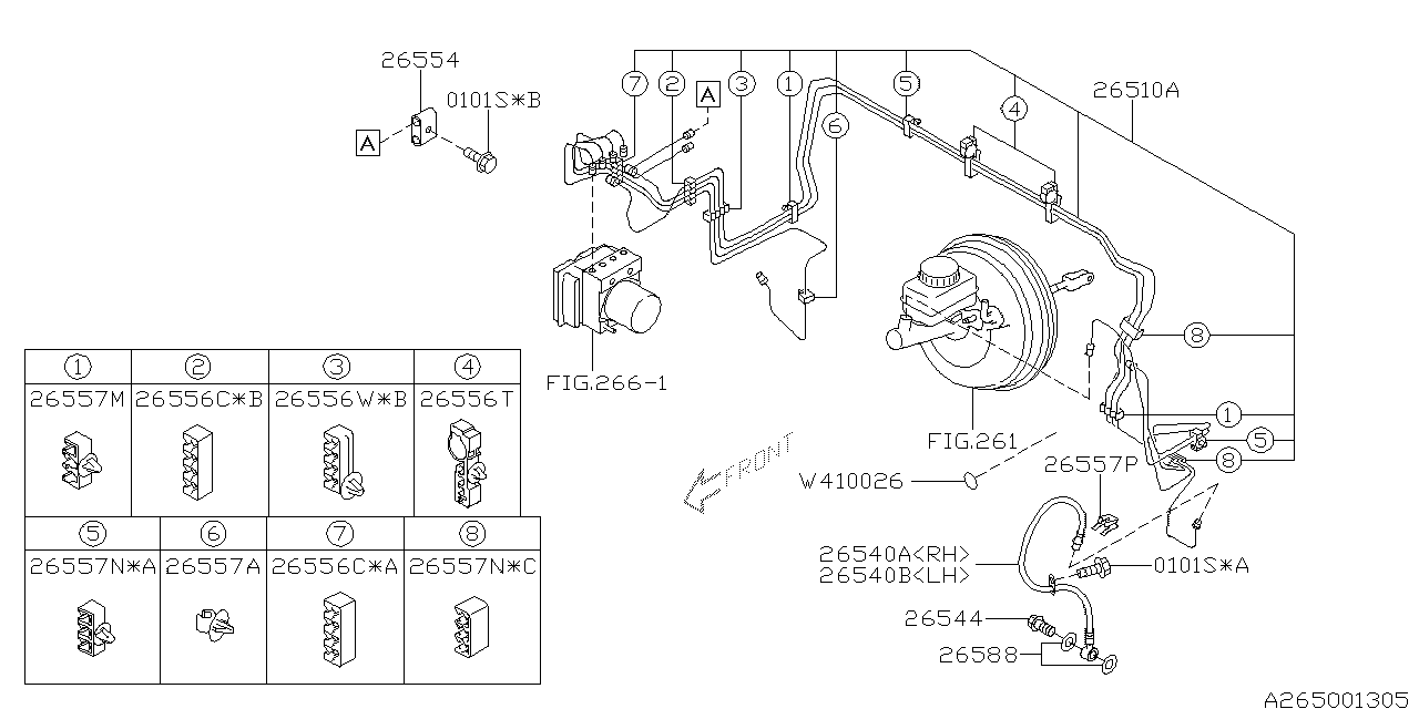 Diagram BRAKE PIPING for your Subaru Impreza  