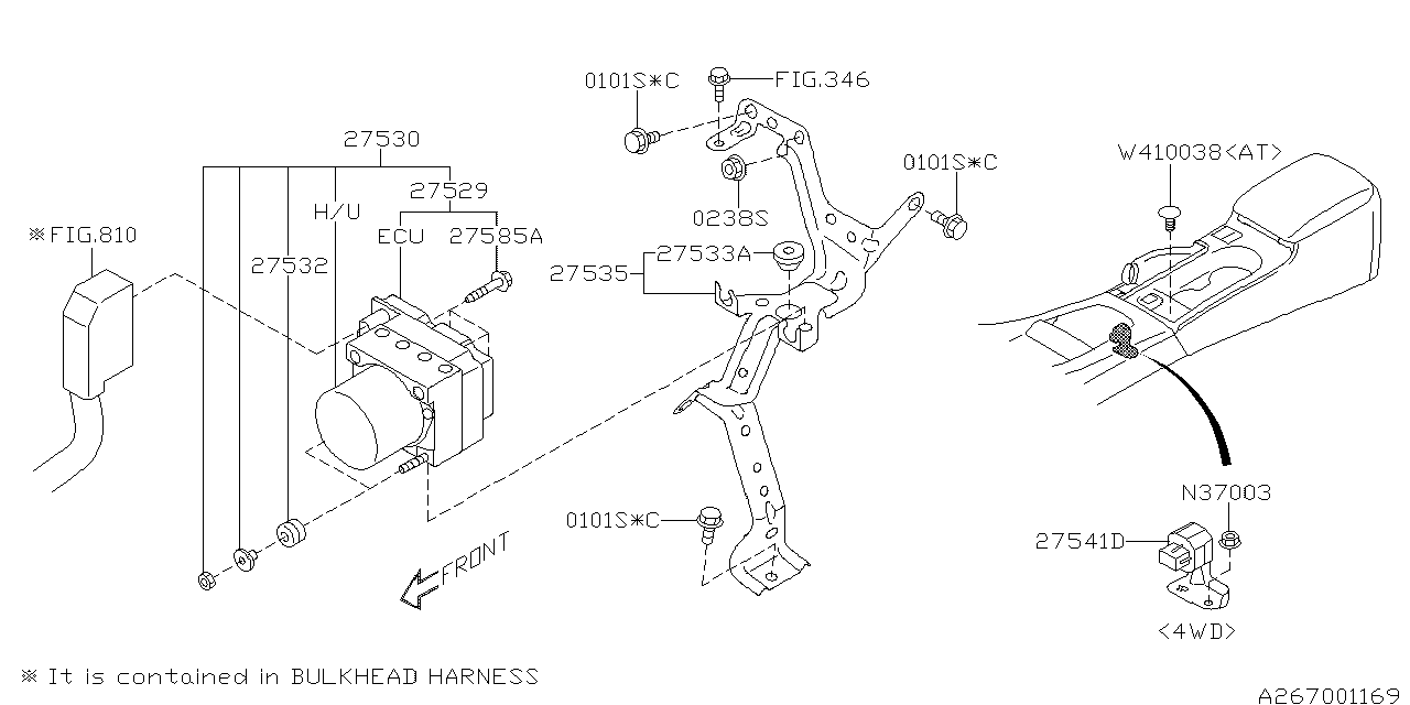 Diagram ANTILOCK BRAKE SYSTEM for your Subaru