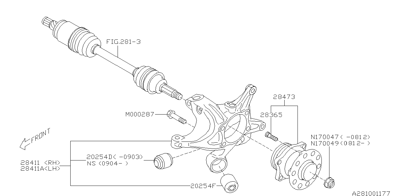 Diagram REAR AXLE for your 2024 Subaru WRX   