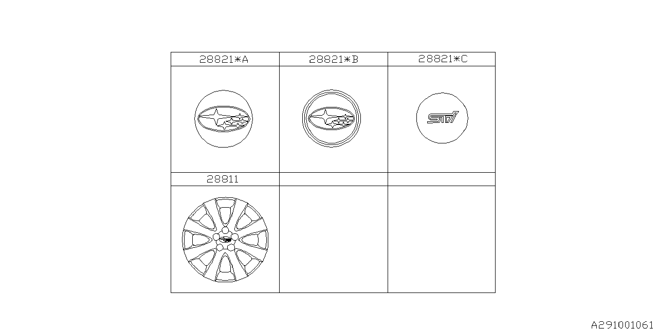 Diagram WHEEL CAP for your 2014 Subaru WRX  WAGON 