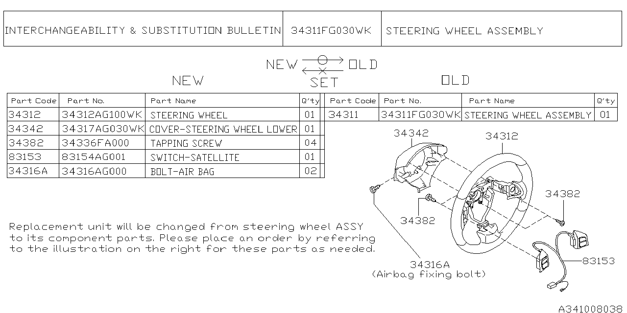 Diagram STEERING COLUMN for your 2008 Subaru STI   