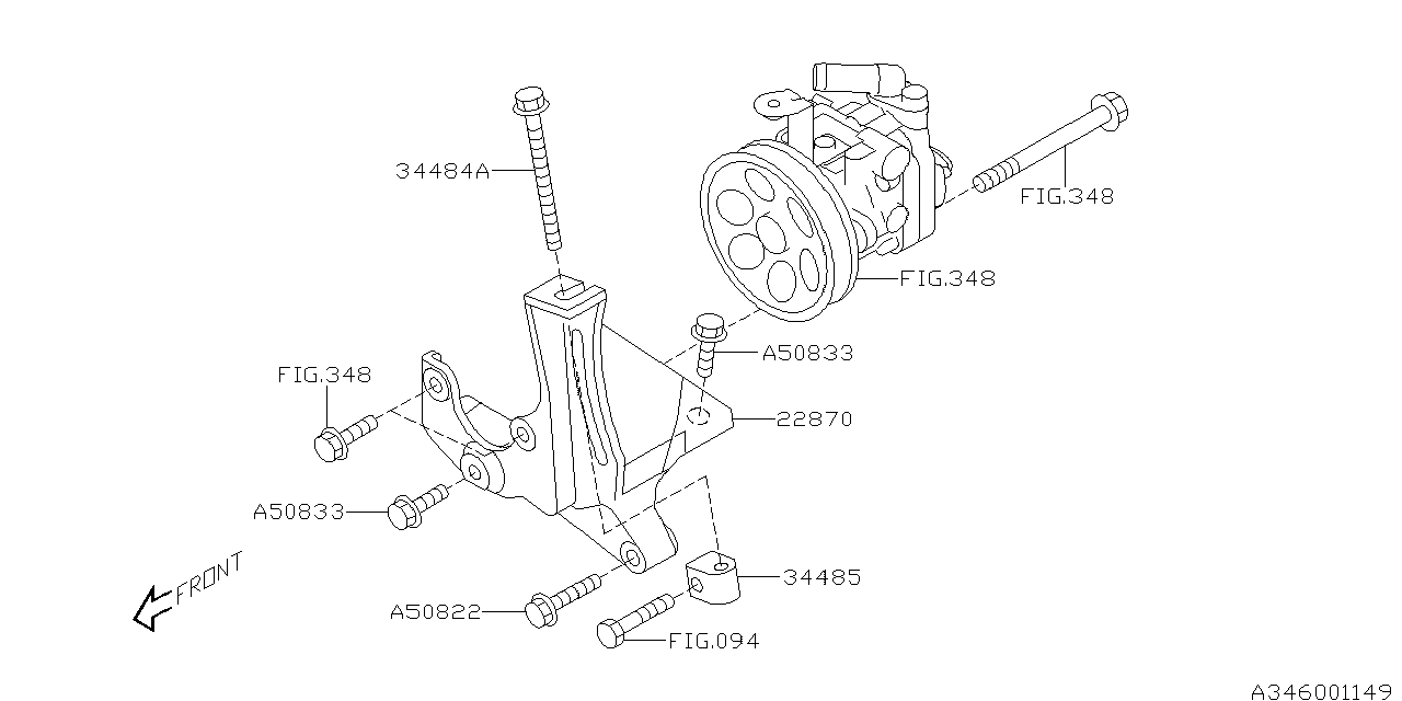 Diagram POWER STEERING SYSTEM for your Subaru Impreza  