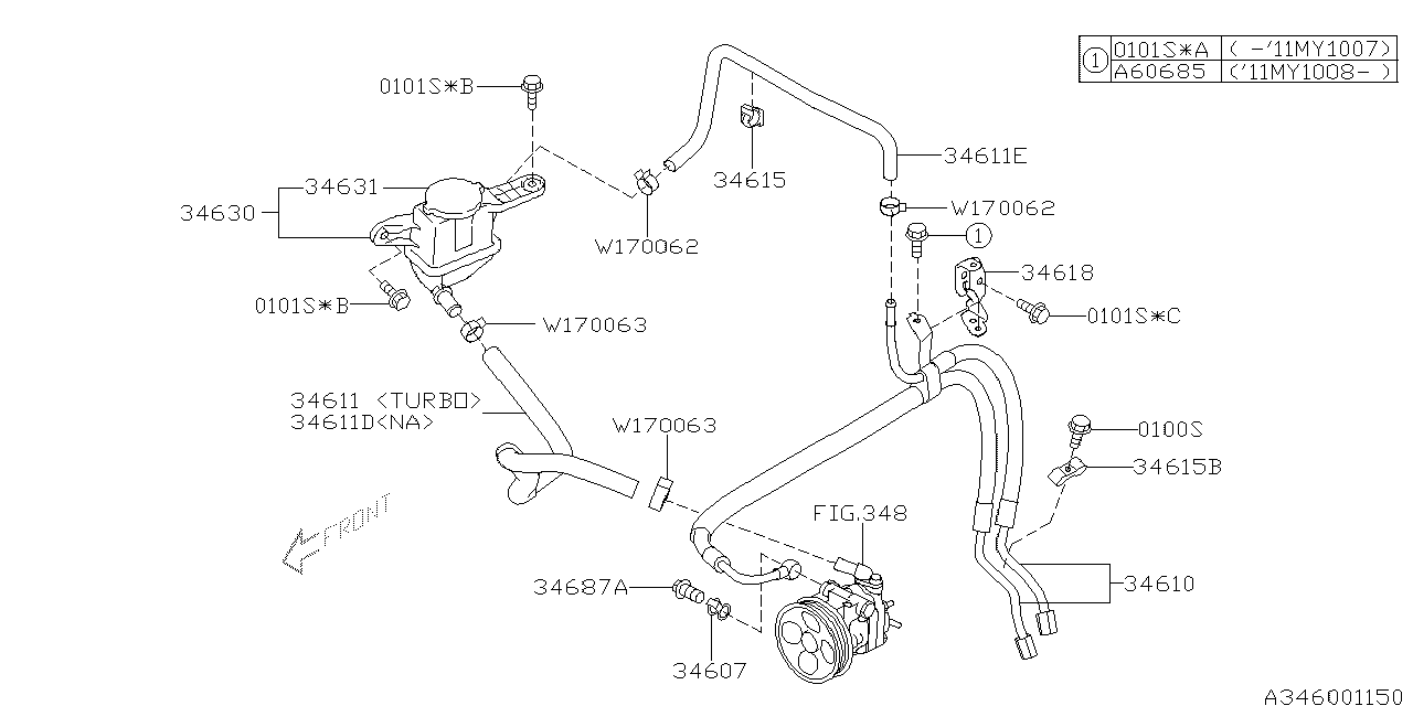 Diagram POWER STEERING SYSTEM for your 2013 Subaru WRX   