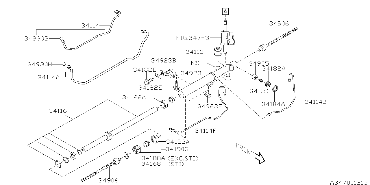 Diagram POWER STEERING GEAR BOX for your Subaru