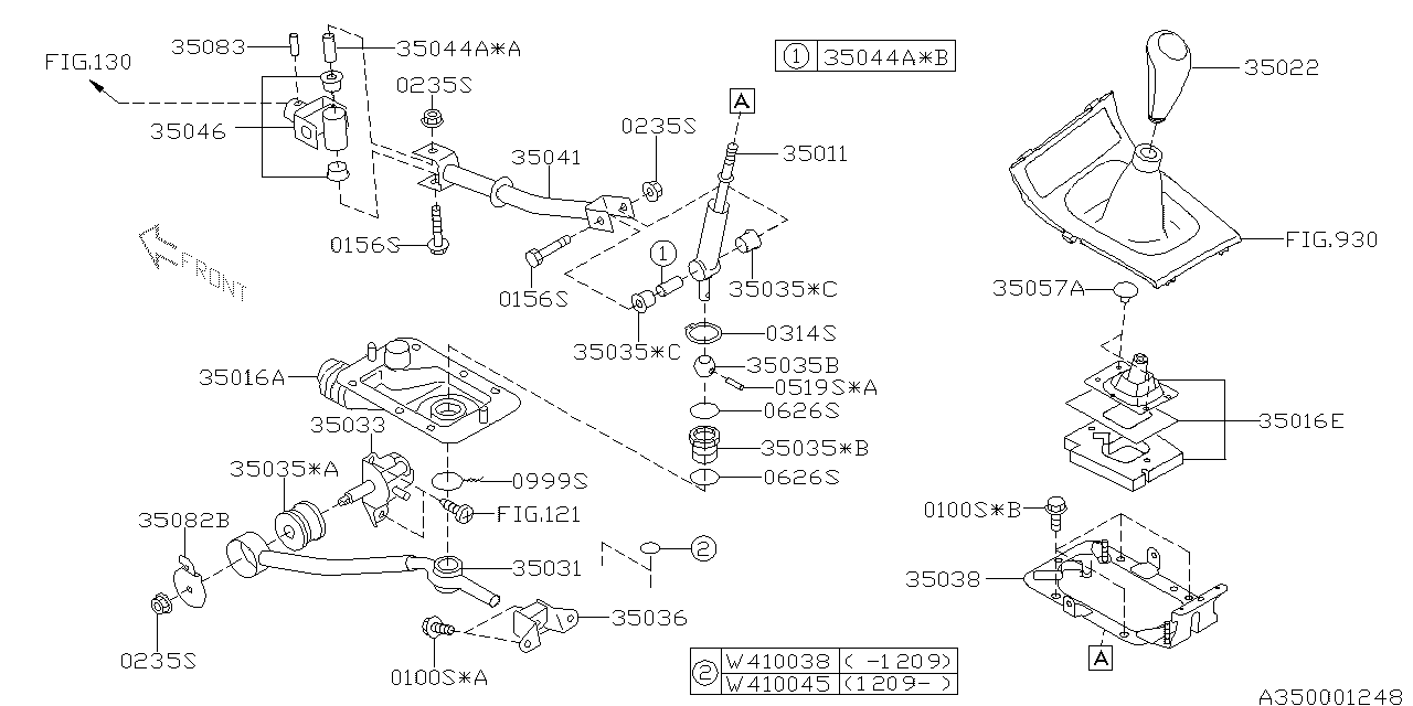 Diagram MANUAL GEAR SHIFT SYSTEM for your 2001 Subaru Impreza   