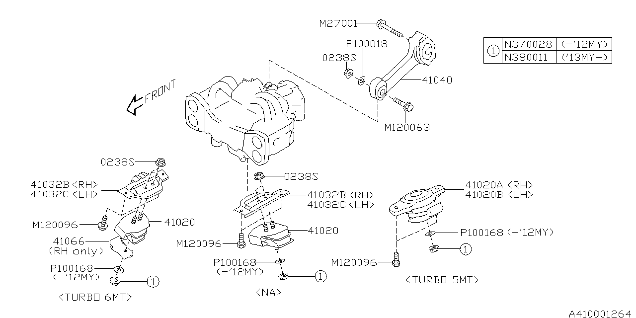 Diagram ENGINE MOUNTING for your 2005 Subaru WRX   