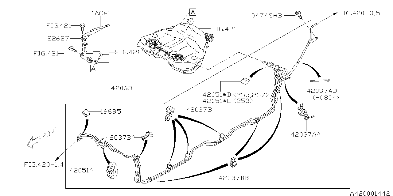 Diagram FUEL PIPING for your 2009 Subaru Impreza   