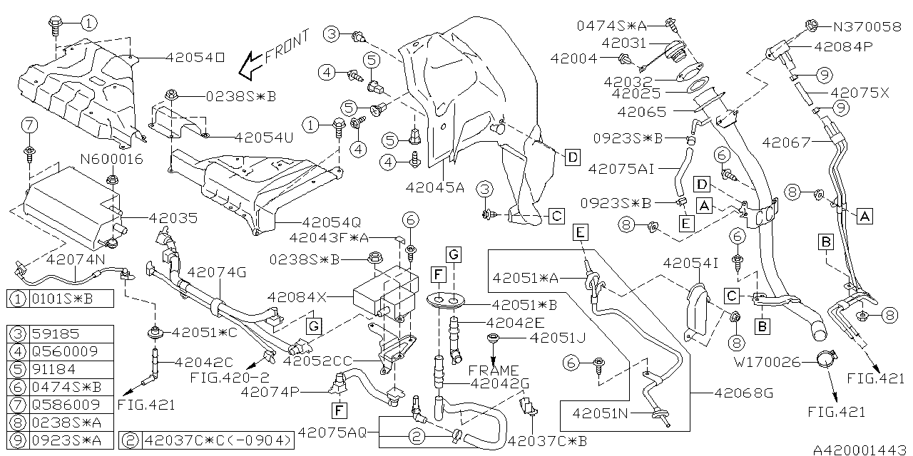 Diagram FUEL PIPING for your Subaru