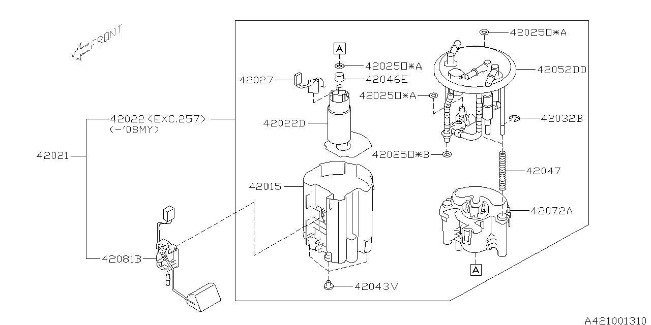 Diagram FUEL TANK for your 2025 Subaru Impreza   