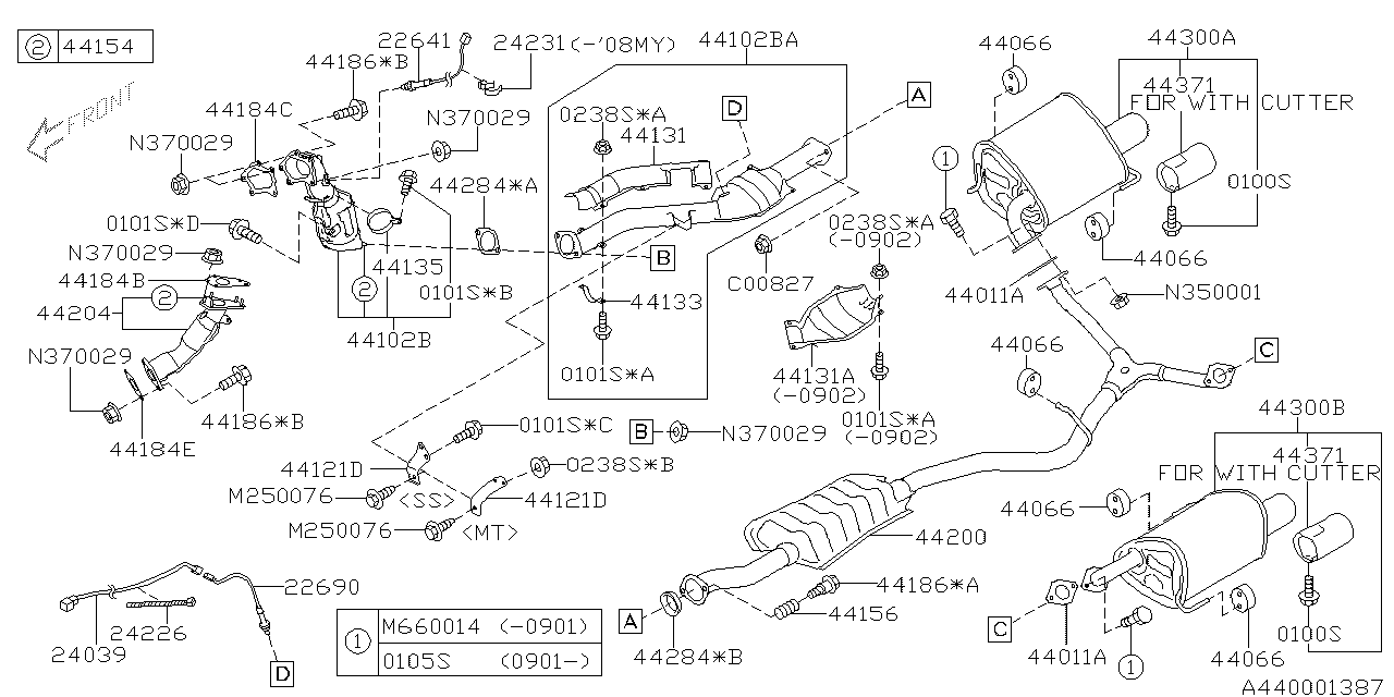 Diagram EXHAUST for your 2015 Subaru Impreza  Premium Plus Wagon 