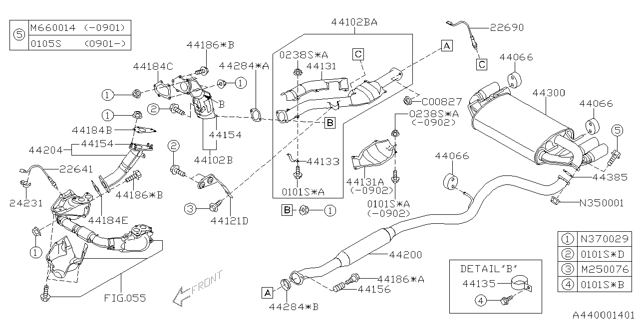 Diagram EXHAUST for your 2002 Subaru WRX   