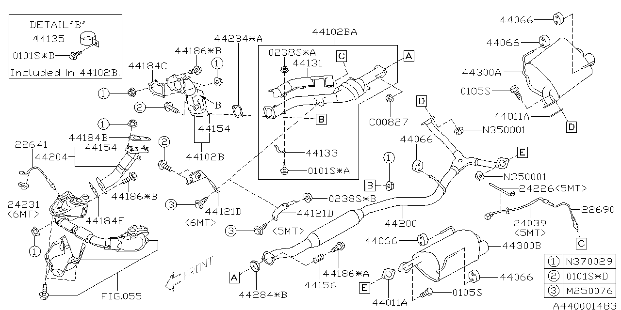 Diagram EXHAUST for your 2023 Subaru Solterra   