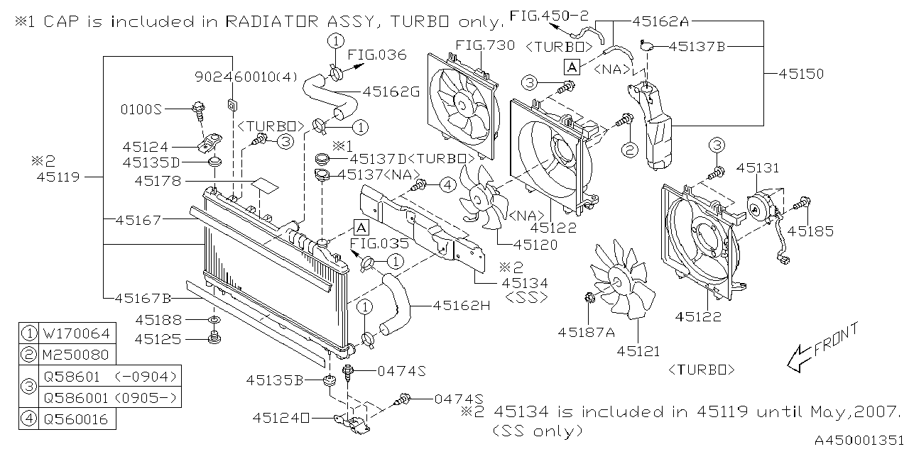 Diagram ENGINE COOLING for your 2009 Subaru Impreza  SPORT w/EyeSight SEDAN 