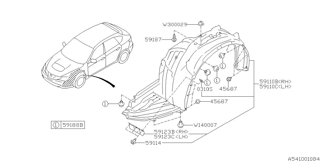 Diagram MUDGUARD for your 2009 Subaru STI   