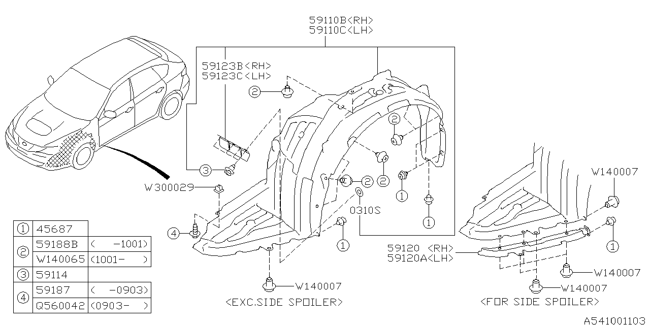 Diagram MUDGUARD for your 2015 Subaru Impreza  Sedan 