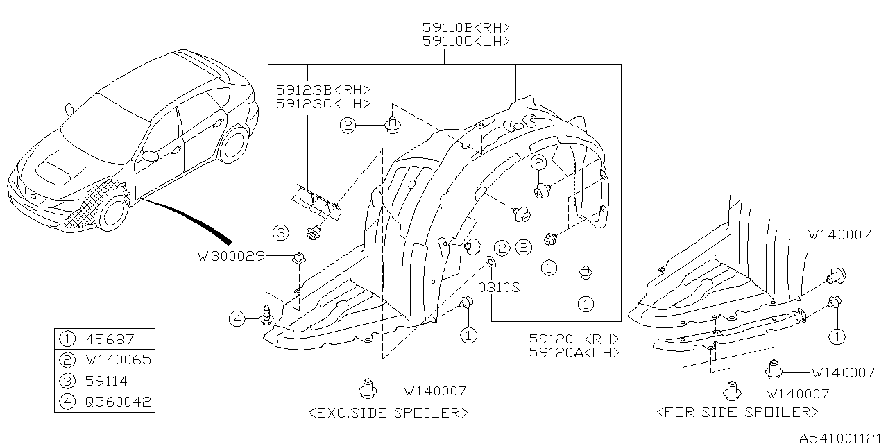 Diagram MUDGUARD for your 2012 Subaru Impreza   